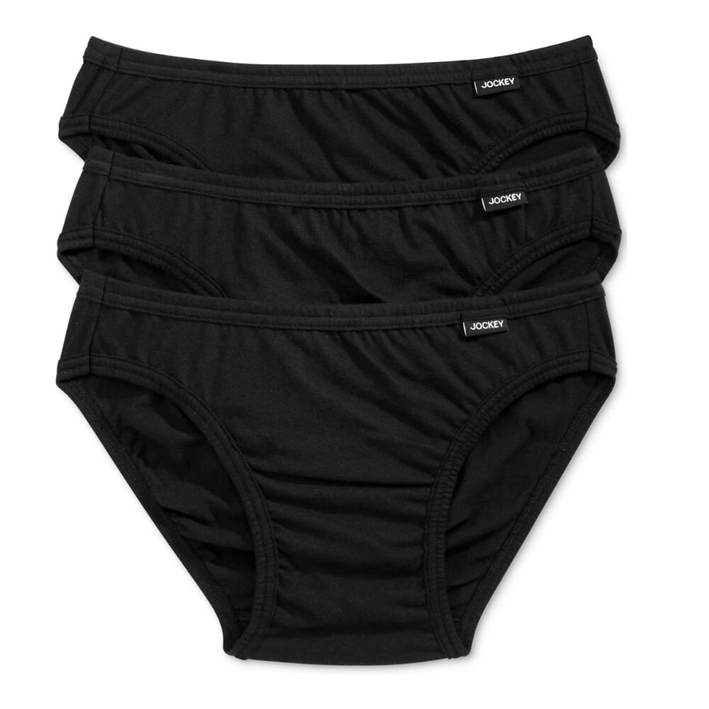 Jockey Men's Underwear 3 -Pack Elance Bikini - Black - XL
